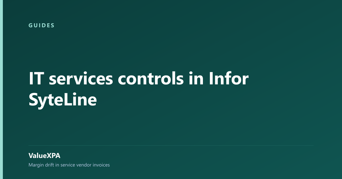 IT services controls in Infor SyteLine