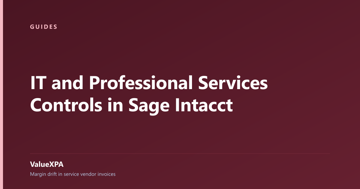 IT and Professional Services Controls in Sage Intacct