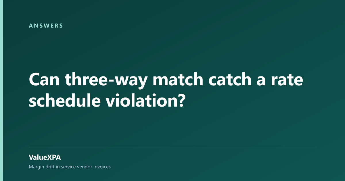 Can three-way match catch a rate schedule violation?