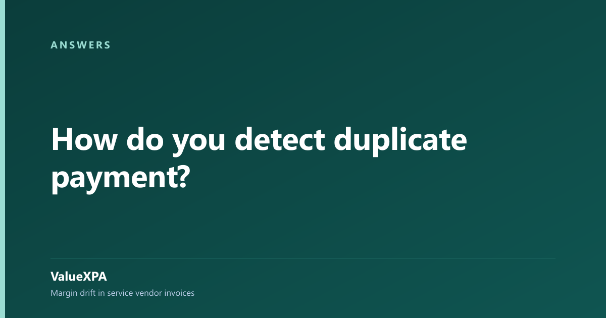 How do you detect duplicate payment?