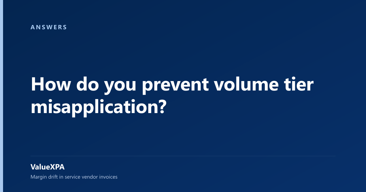 How do you prevent volume tier misapplication?