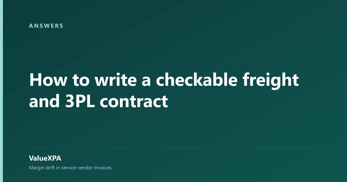 How to write a checkable freight and 3PL contract