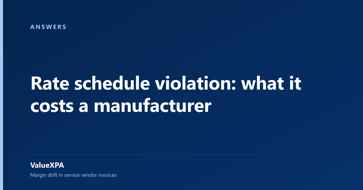 Rate schedule violation: what it costs a manufacturer