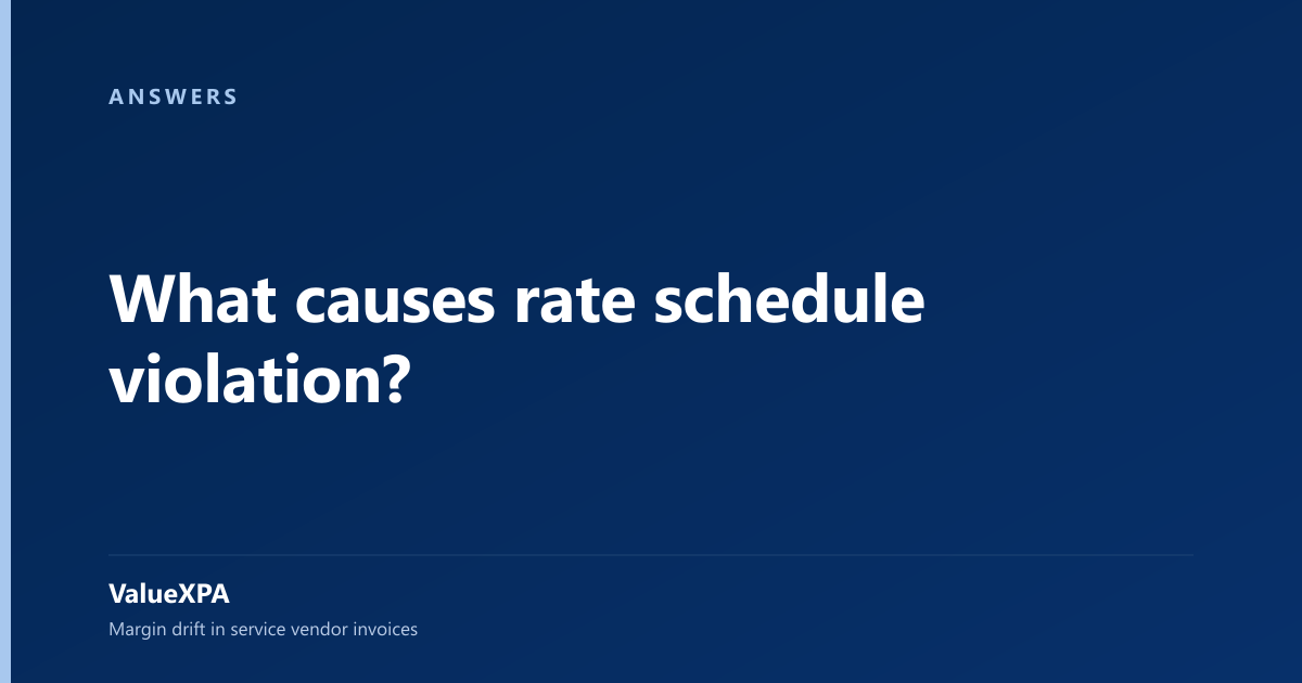 What causes rate schedule violation?