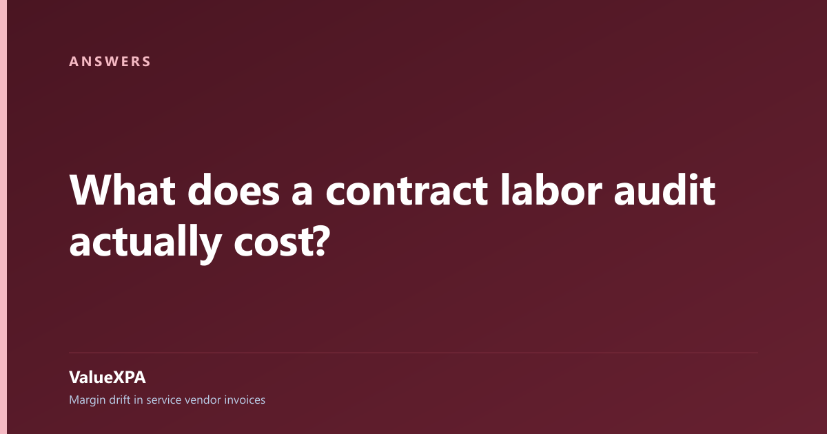 What does a contract labor audit actually cost?