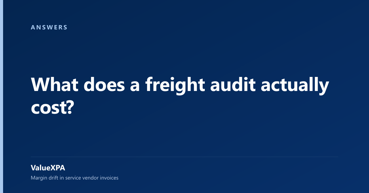 What does a freight audit actually cost?