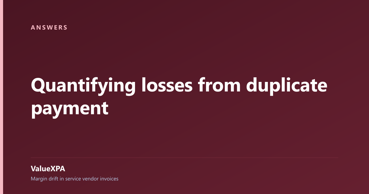 Quantifying losses from duplicate payment