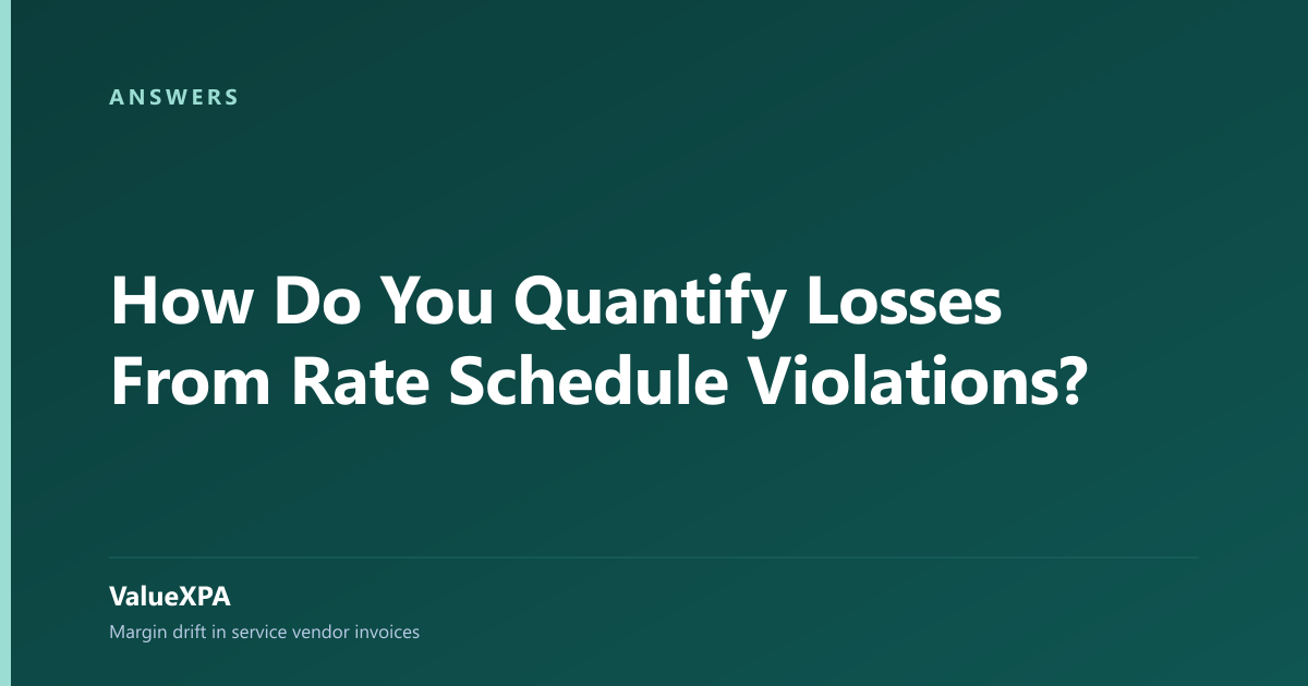 How Do You Quantify Losses From Rate Schedule Violations?