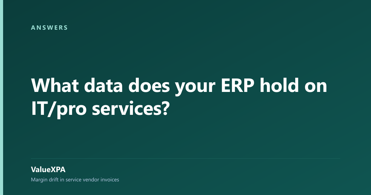 What data does your ERP hold on IT/pro services?
