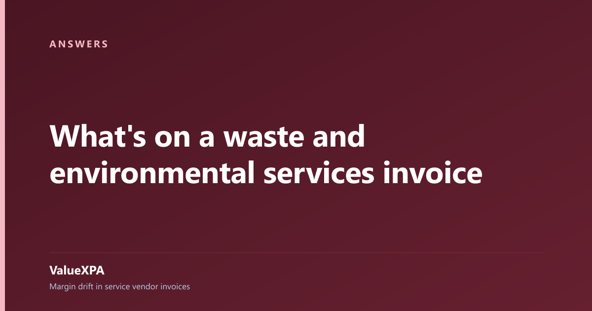 What's on a waste and environmental services invoice