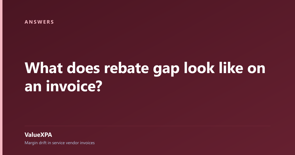 What does rebate gap look like on an invoice?