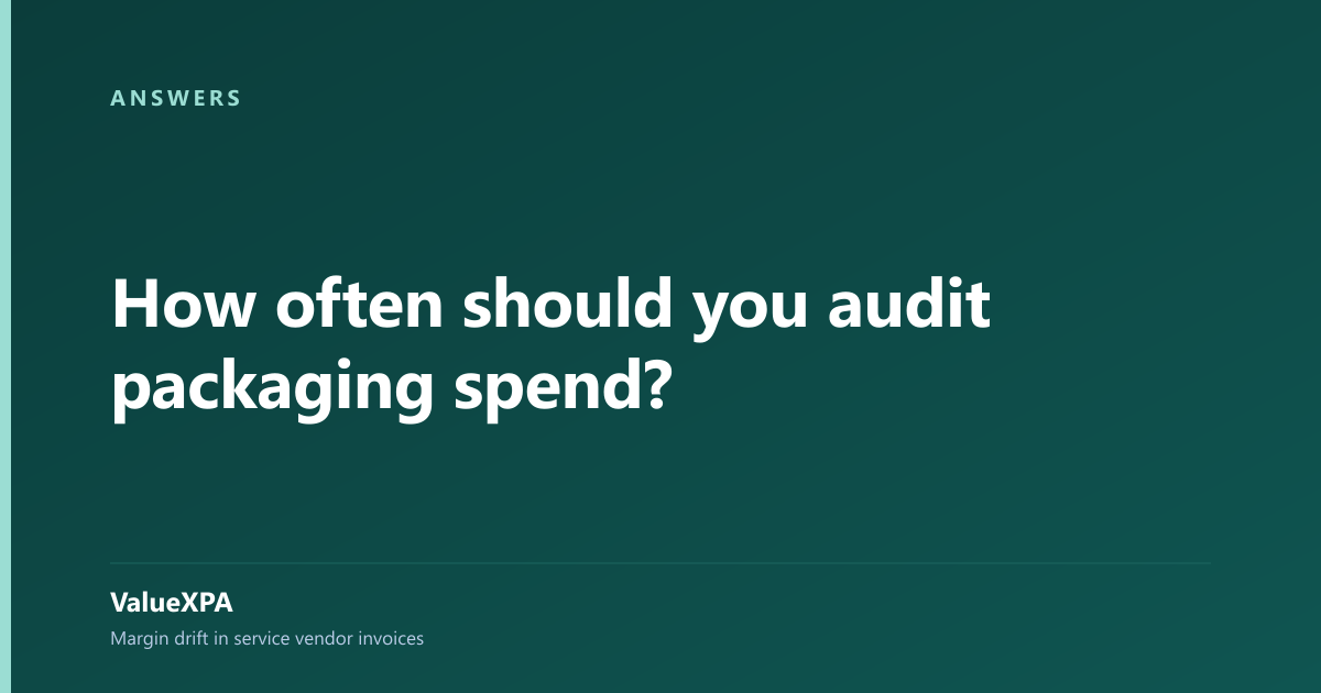 How often should you audit packaging spend?