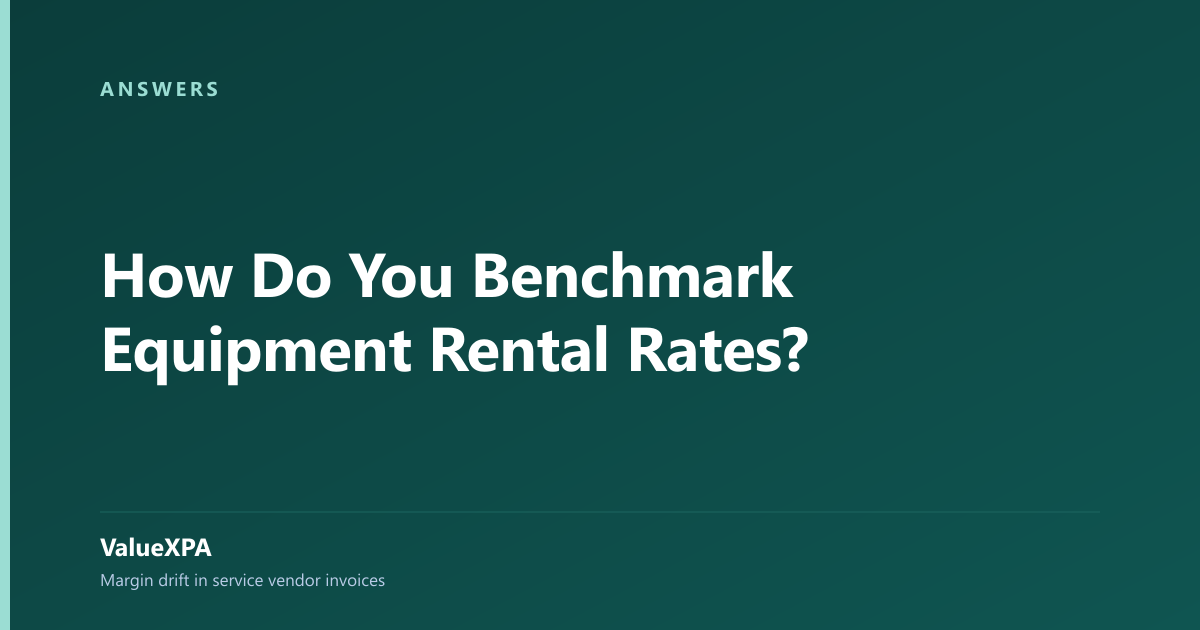 How Do You Benchmark Equipment Rental Rates?