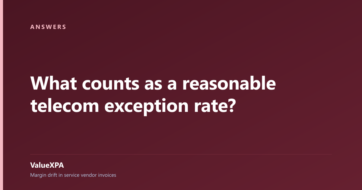 What counts as a reasonable telecom exception rate?