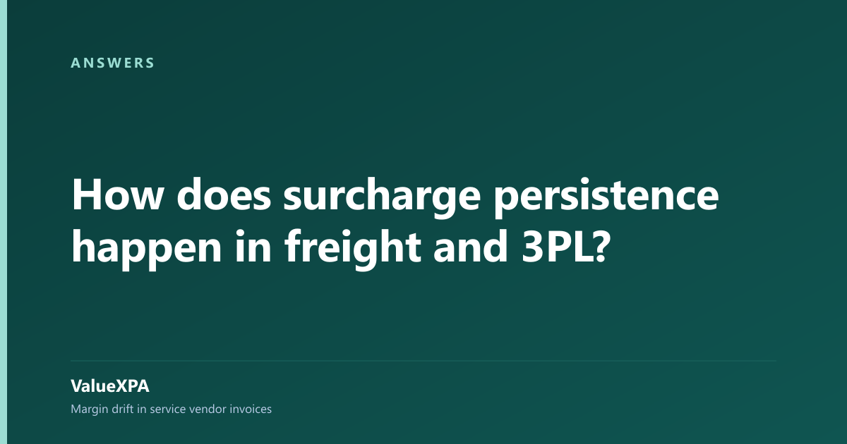 How does surcharge persistence happen in freight and 3PL?