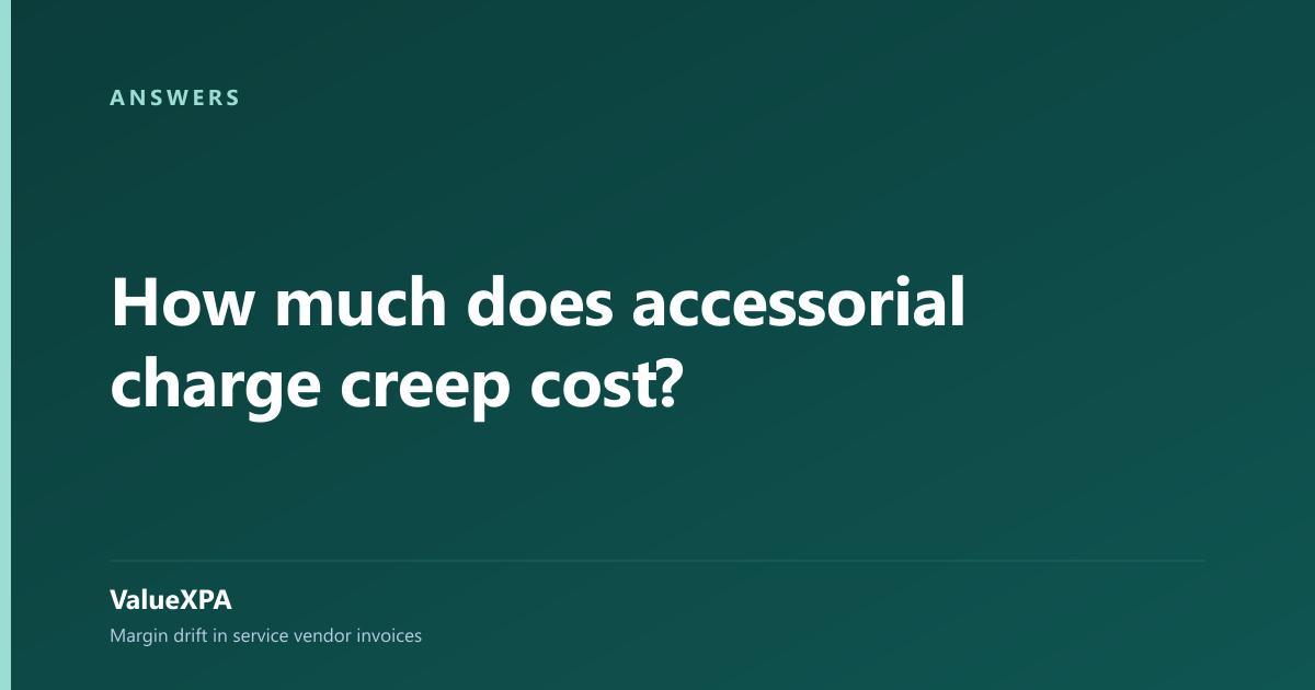 How much does accessorial charge creep cost?