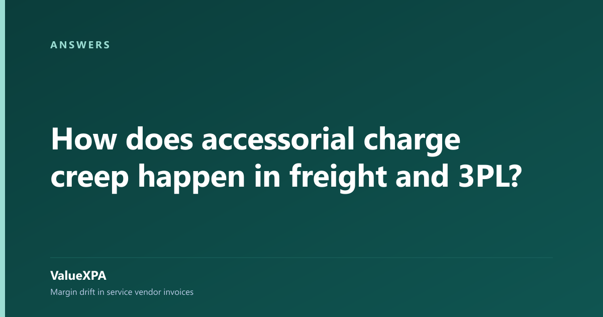 How does accessorial charge creep happen in freight and 3PL?
