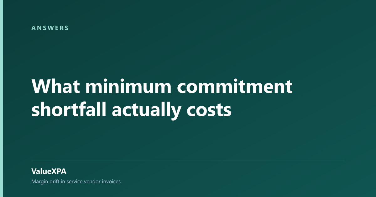 What minimum commitment shortfall actually costs