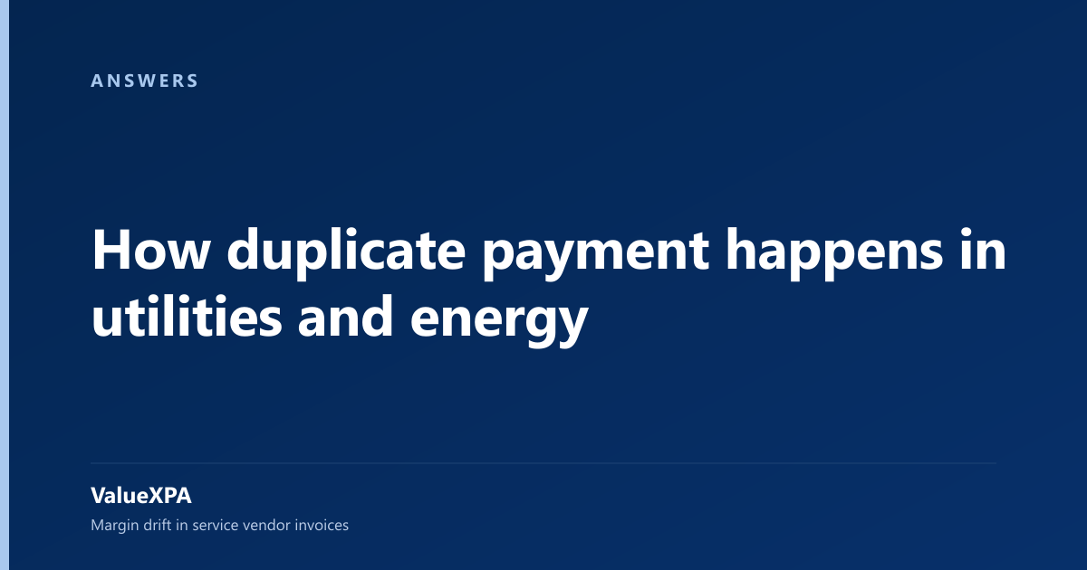 How duplicate payment happens in utilities and energy