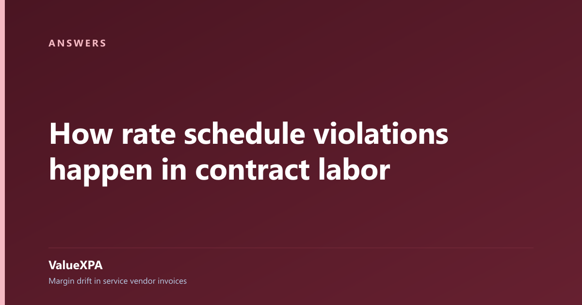 How rate schedule violations happen in contract labor