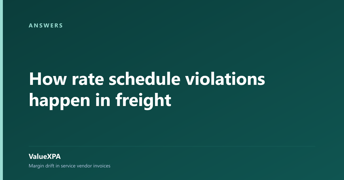 How rate schedule violations happen in freight