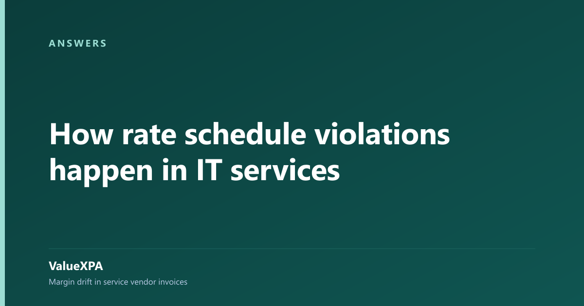 How rate schedule violations happen in IT services