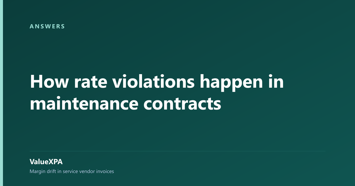 How rate violations happen in maintenance contracts