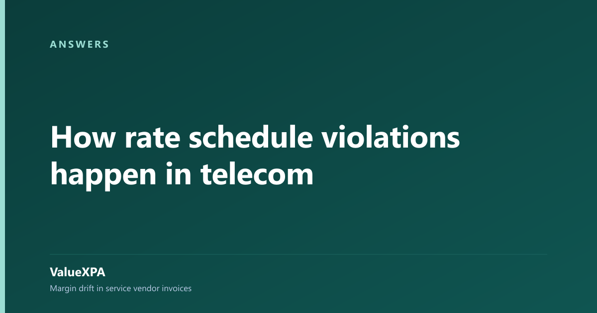 How rate schedule violations happen in telecom