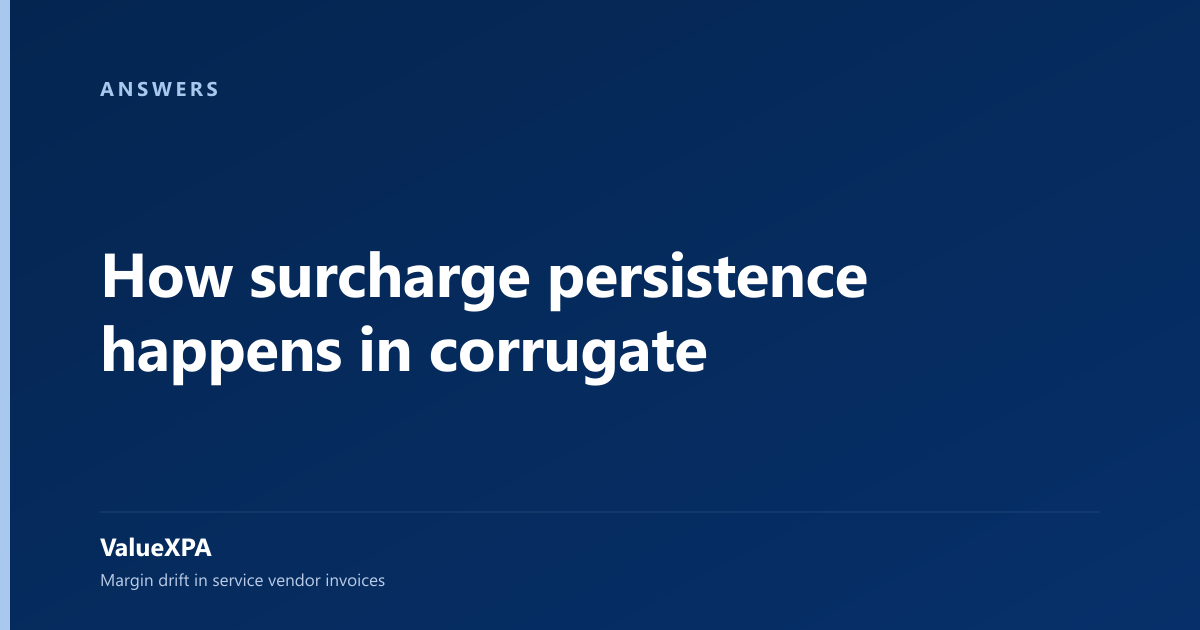 How surcharge persistence happens in corrugate