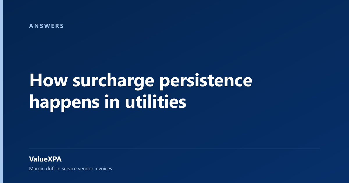 How surcharge persistence happens in utilities