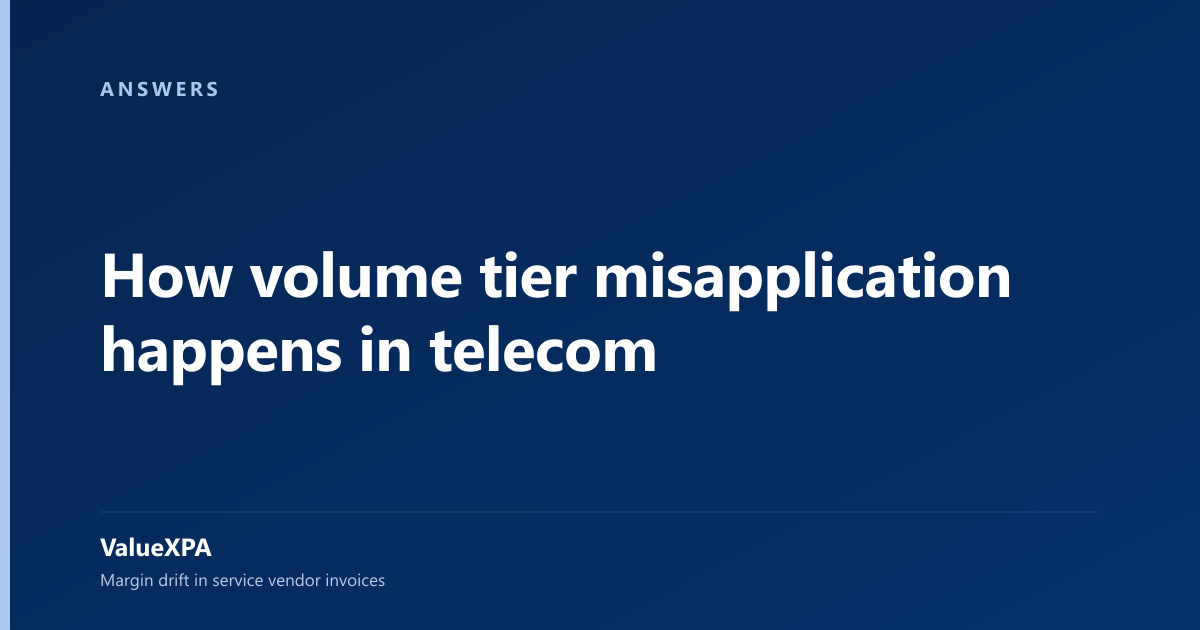 How volume tier misapplication happens in telecom