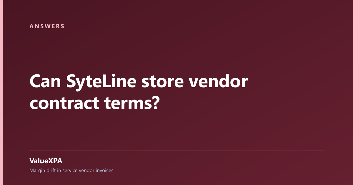 Can SyteLine store vendor contract terms?