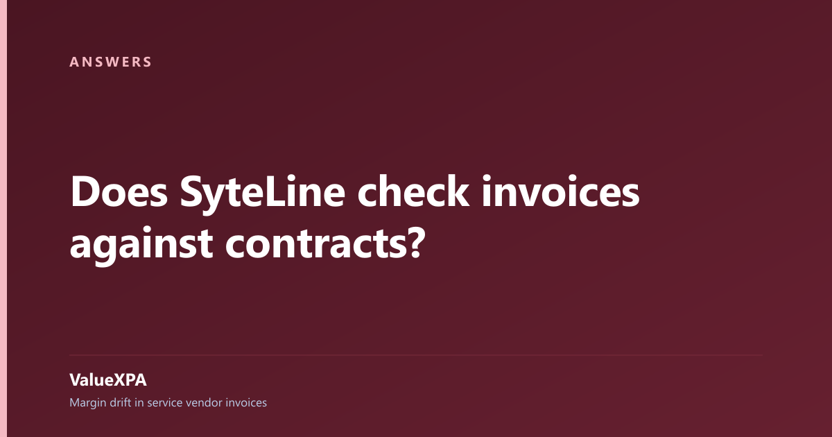 Does SyteLine check invoices against contracts?