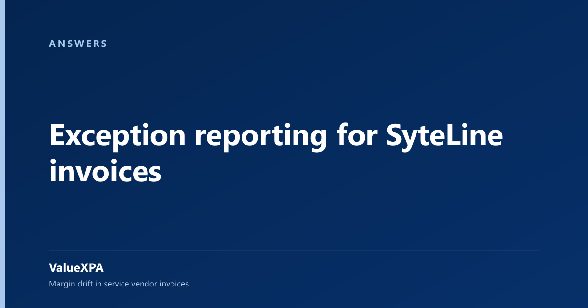 Exception reporting for SyteLine invoices