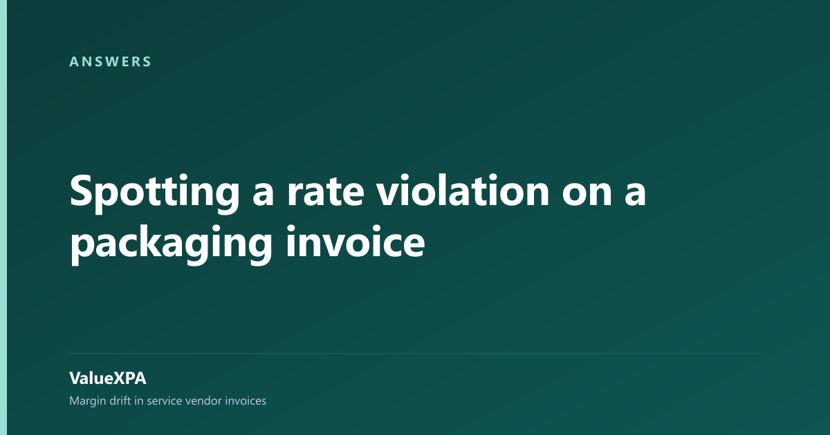 Spotting a rate violation on a packaging invoice