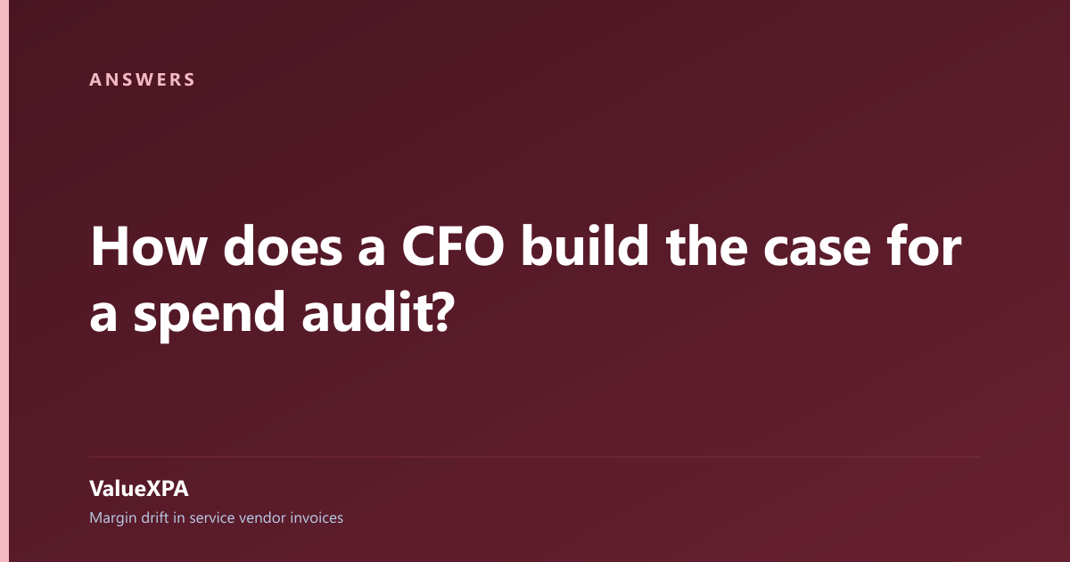 How does a CFO build the case for a spend audit?