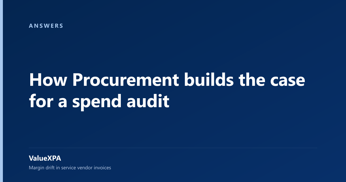 How Procurement builds the case for a spend audit