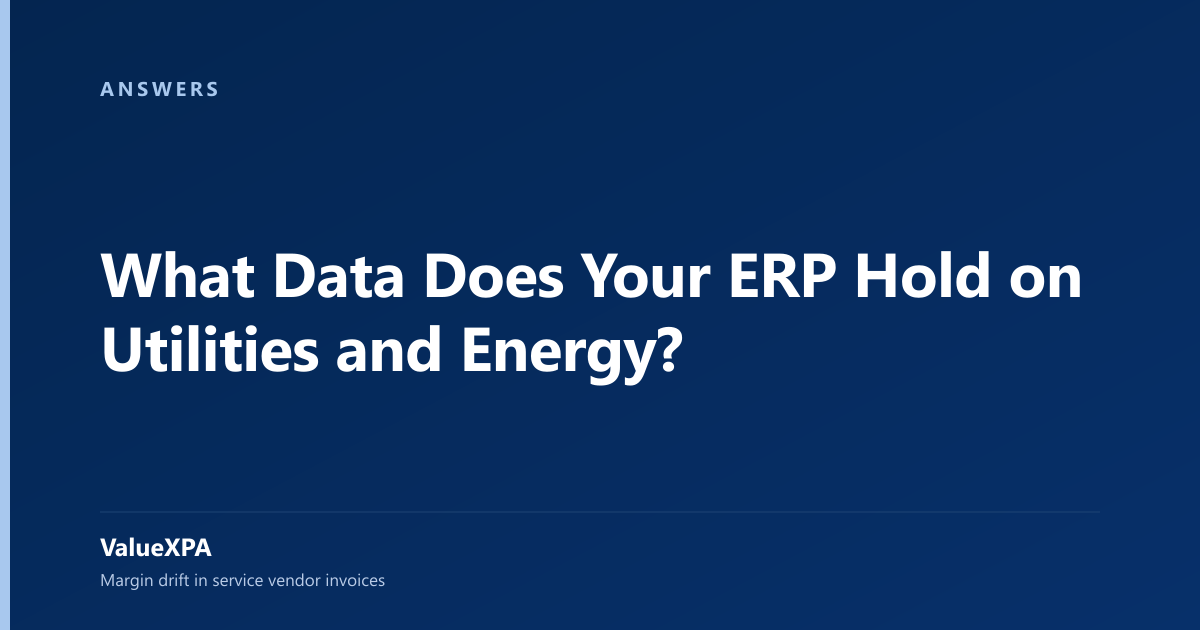 What Data Does Your ERP Hold on Utilities and Energy?