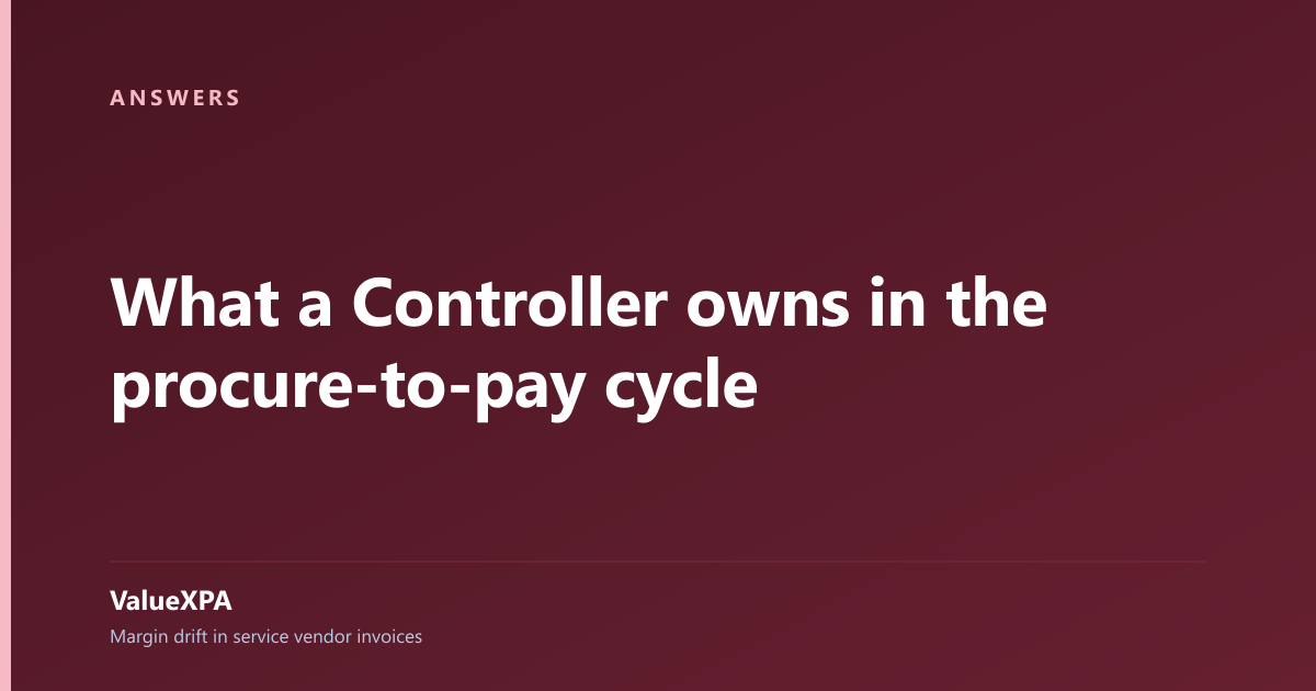 What a Controller owns in the procure-to-pay cycle