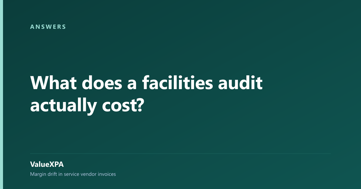 What does a facilities audit actually cost?