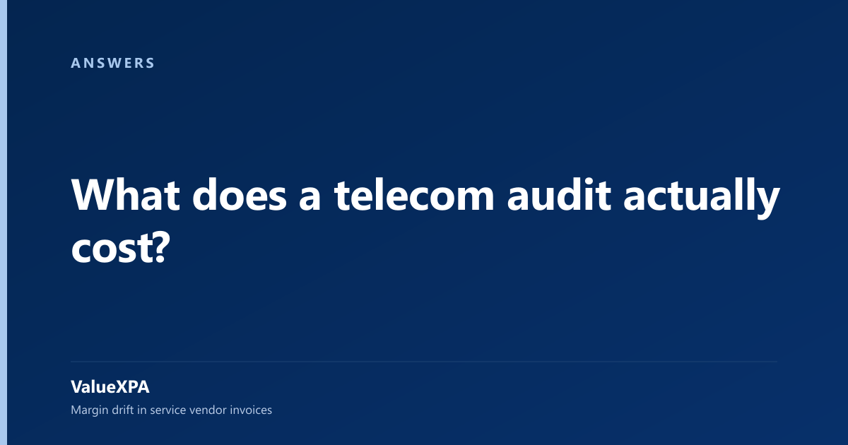 What does a telecom audit actually cost?