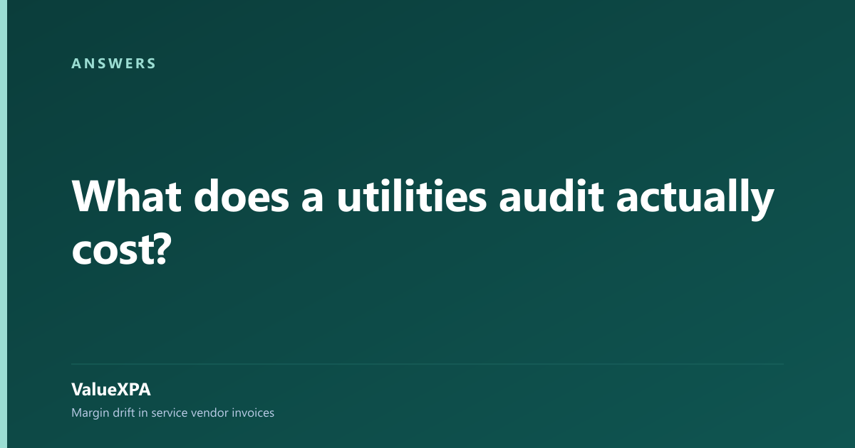 What does a utilities audit actually cost?