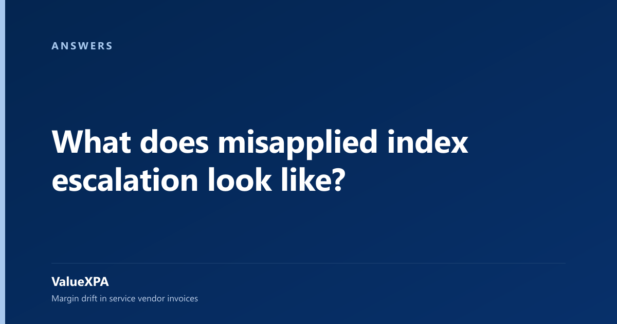 What does misapplied index escalation look like?
