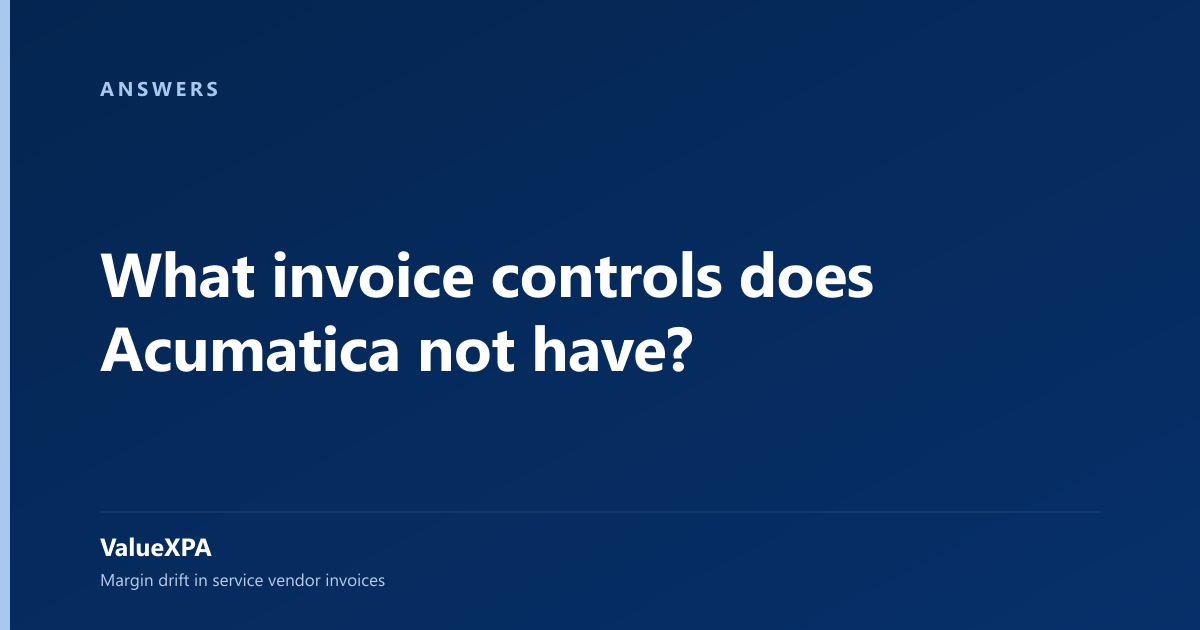 What invoice controls does Acumatica not have?