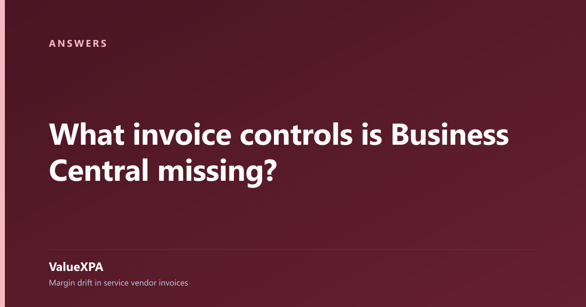 What invoice controls is Business Central missing?