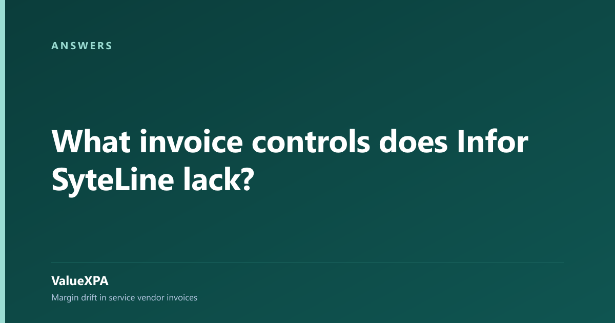 What invoice controls does Infor SyteLine lack?