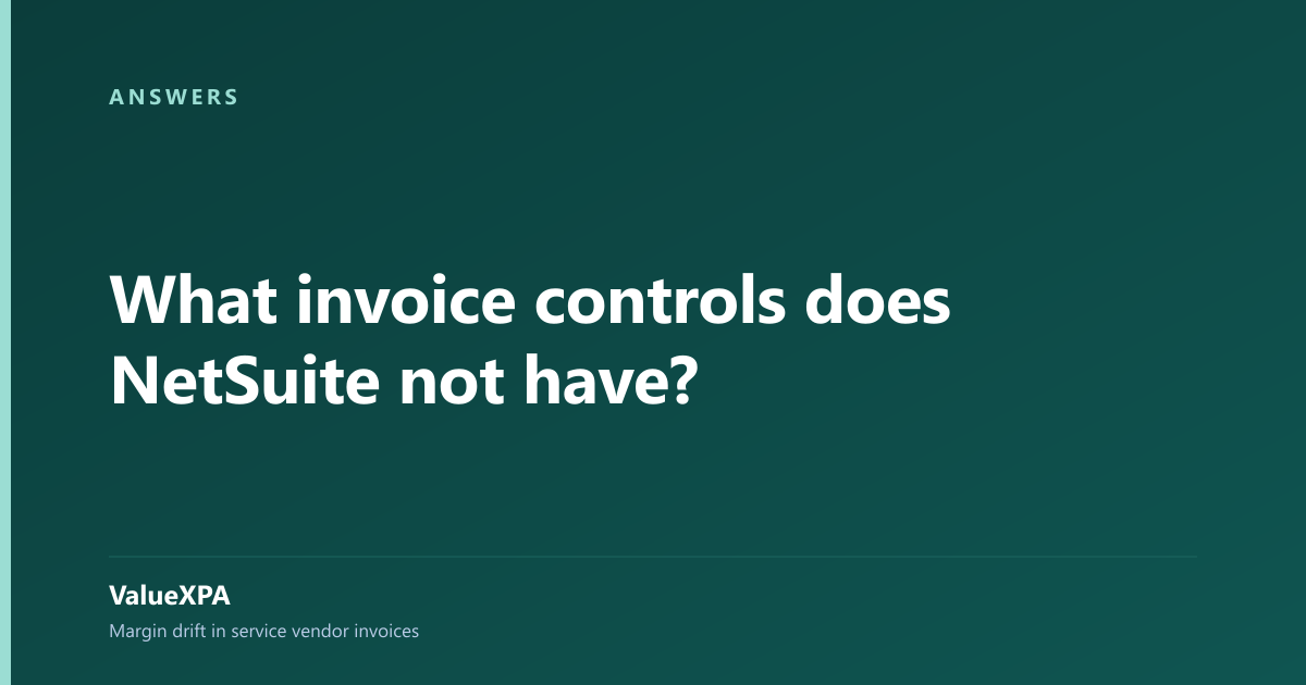 What invoice controls does NetSuite not have?