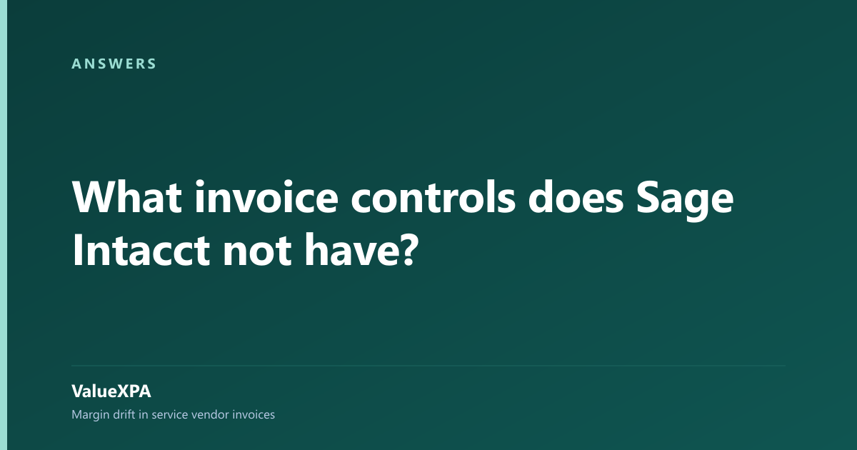 What invoice controls does Sage Intacct not have?