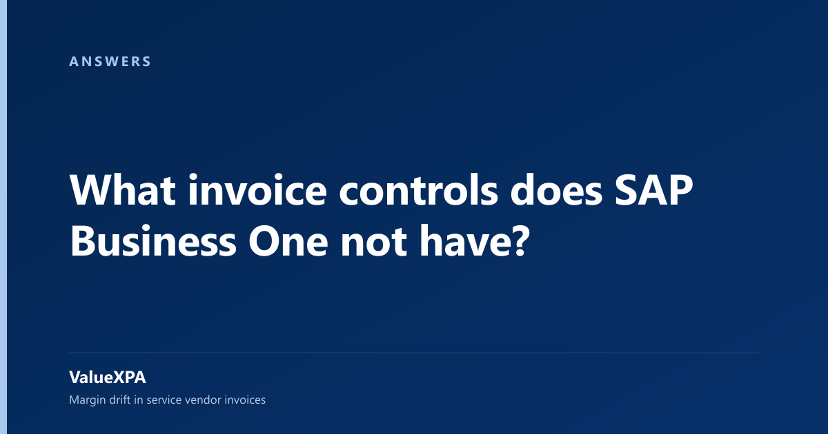 What invoice controls does SAP Business One not have?