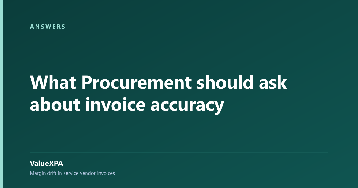 What Procurement should ask about invoice accuracy